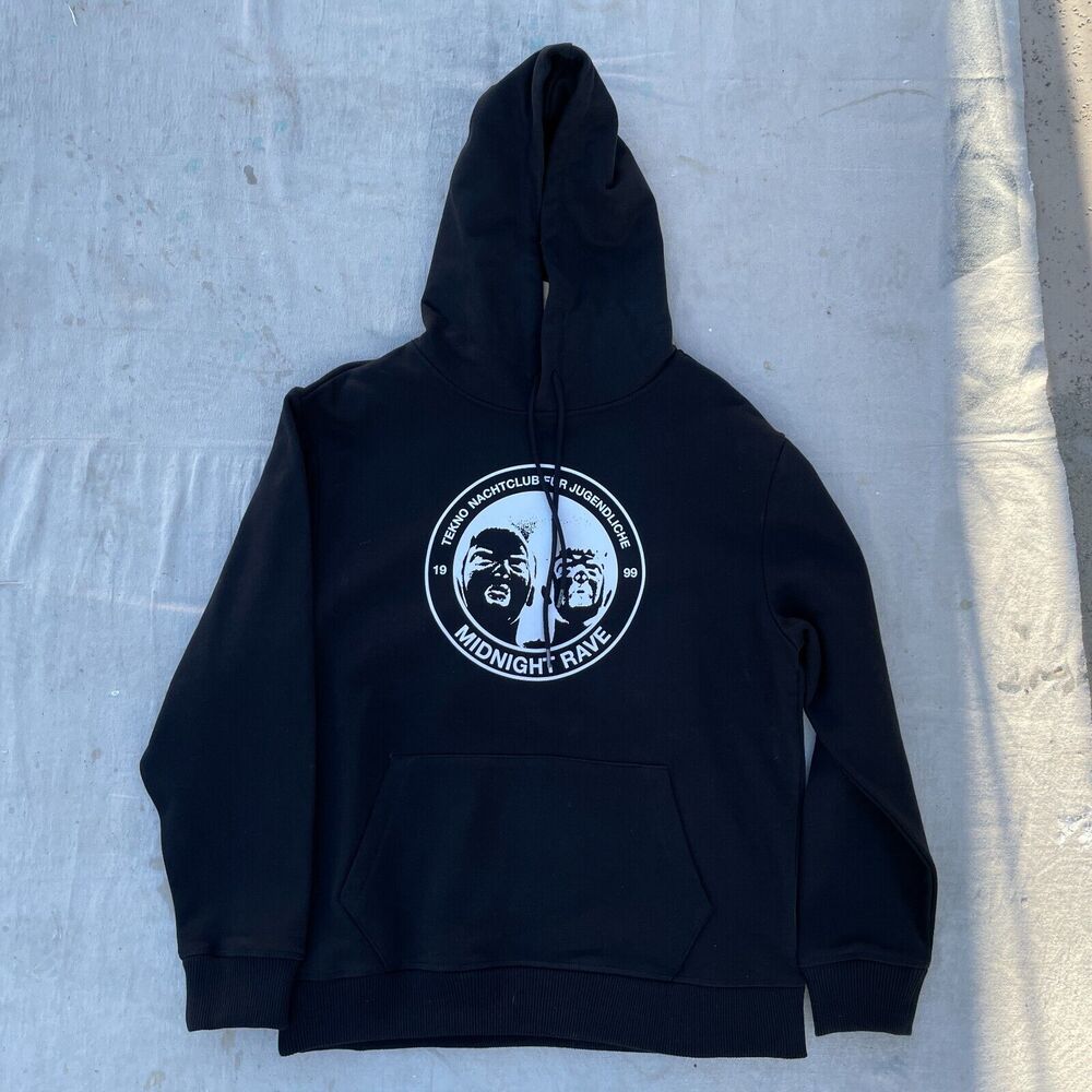 Midnight Studios Rave Shane Gonzales Tekno Nightclub Punk Black Hoodie Large
